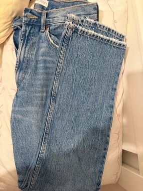 Zara Light Blue Straight-Leg Women's Jeans